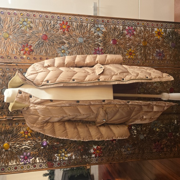 Lands End Womens Belted Trench Puffer Coat Tan Size Small - Picture 2 of 12